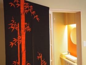 竹のれん　赤黒（丈150cm）